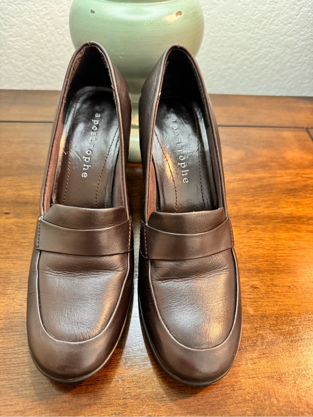 Apostrophe Dark Brown Leather Penny Loafers